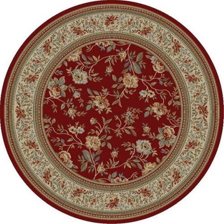 Perfectpillows Ankara Floral Garden - Red - 5 ft. 3 in. Round PE2844218